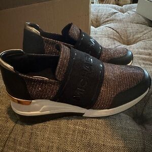 Michael Kors platform sneakers with rose sparkle